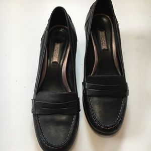 Black ecco Heeled Loafers Size 38